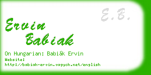 ervin babiak business card